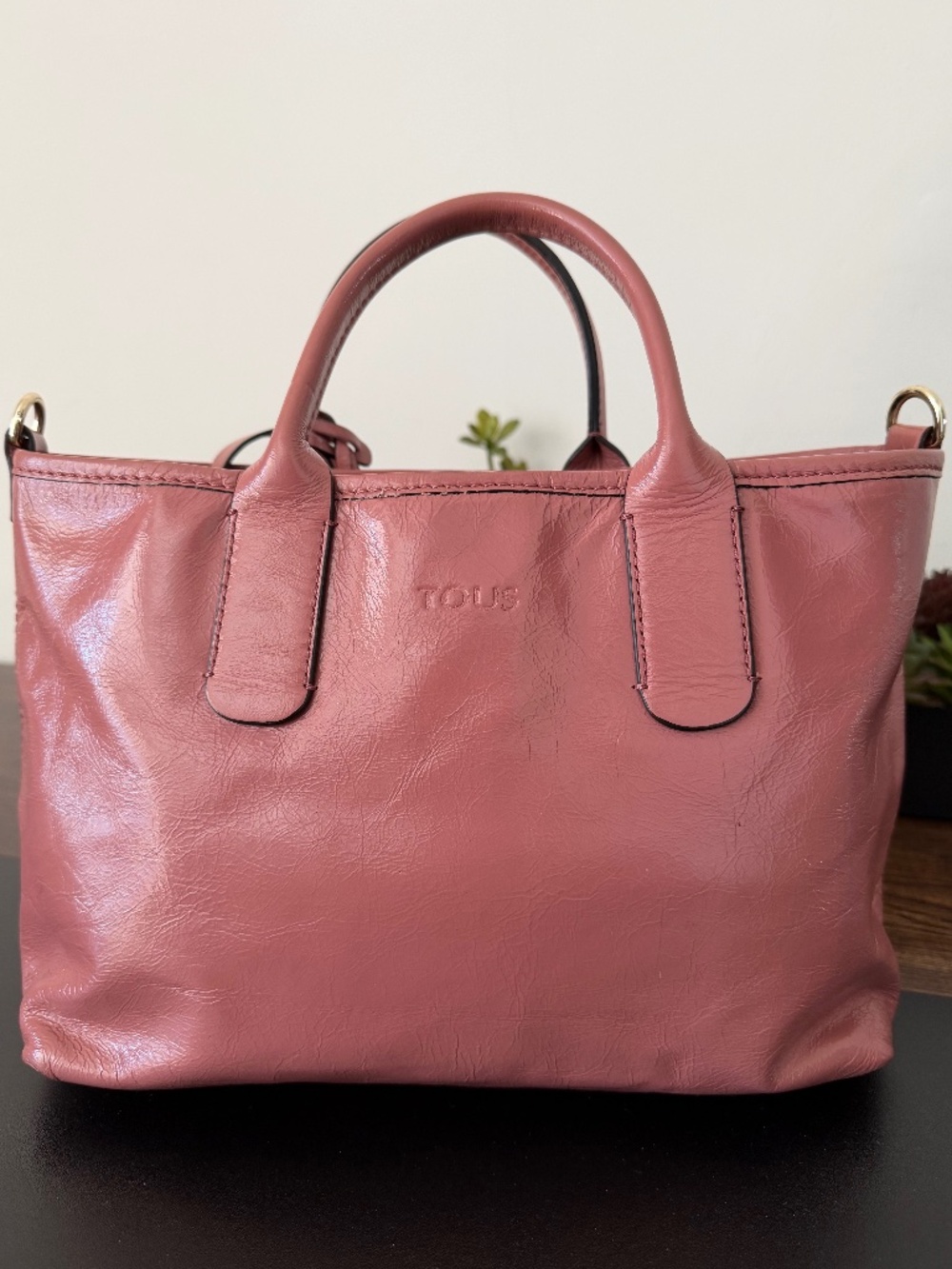 TOUS Pink Leather Satchel / Crossbody Bag – Includes Pouch & Strap